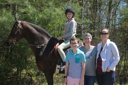 Ella and her family with their new Morgan gelding Douglas