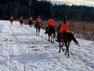 Chrislar students enjoying a winter trail ride
