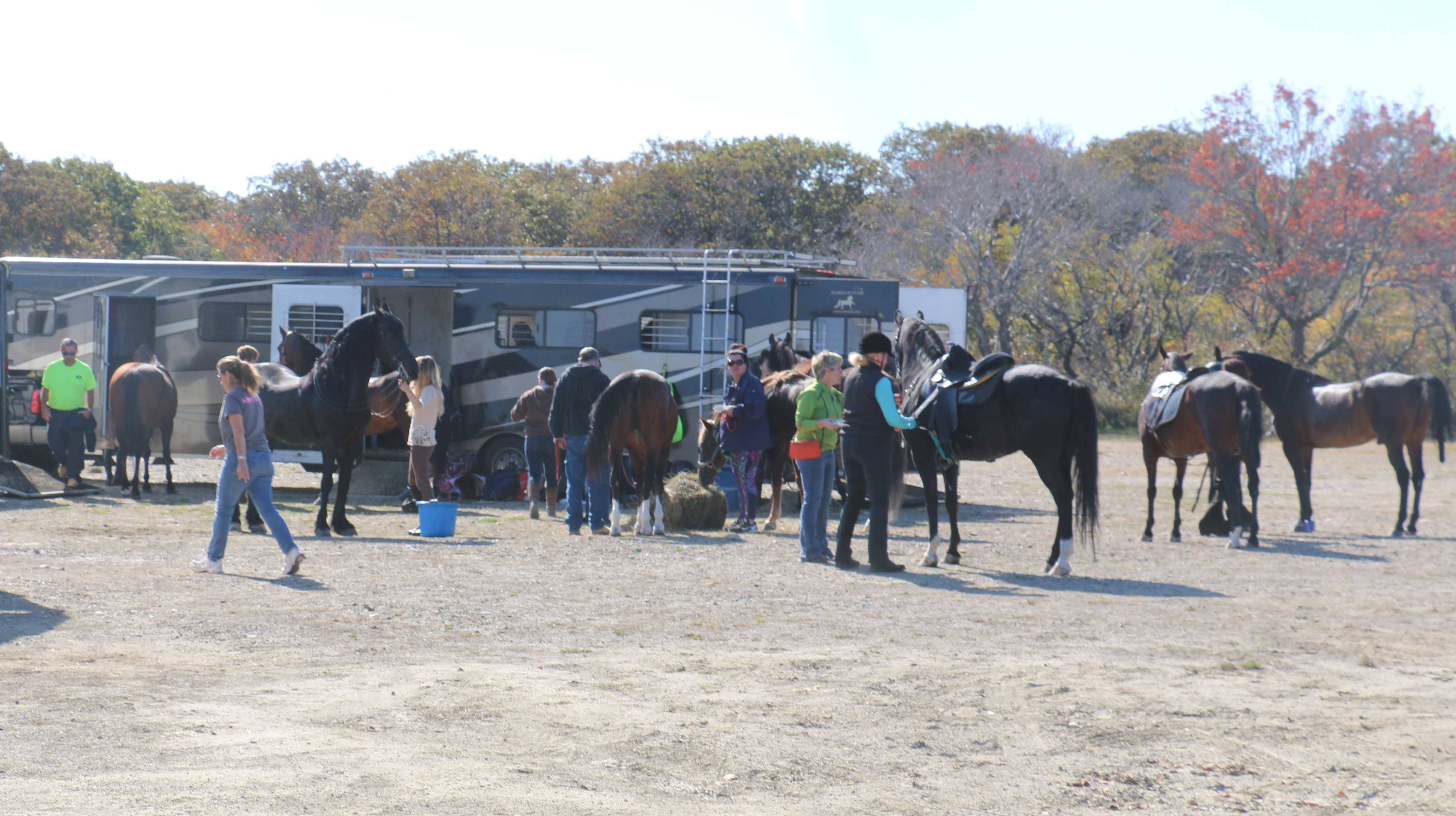 Chrislar group at trailer after beach ride