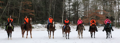 Chrislar group trail riders line up for photo