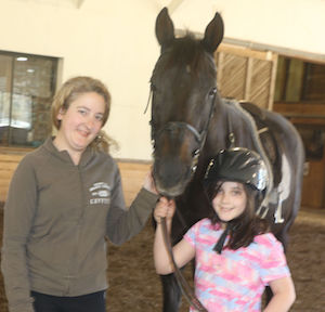 Chrislar student in safe riding with her instructor Jackie Medico