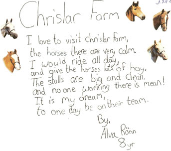 a note from a young rider